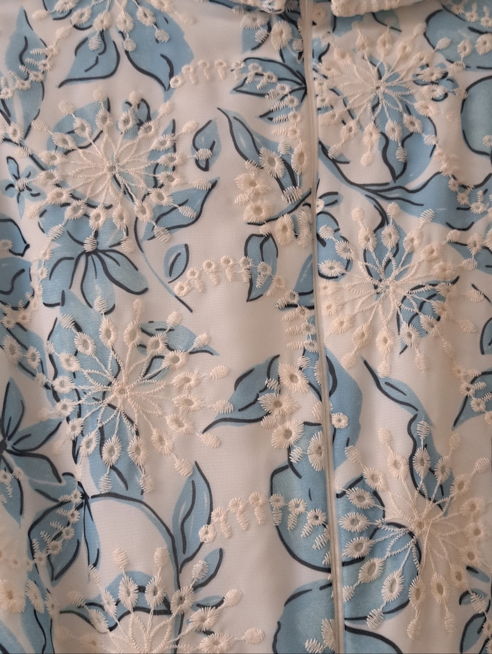 Badgley Mischka Blue&White Floral Eyelet Hi Low Maxi Dress . Sz6 LNWOT - Picture 9 of 12